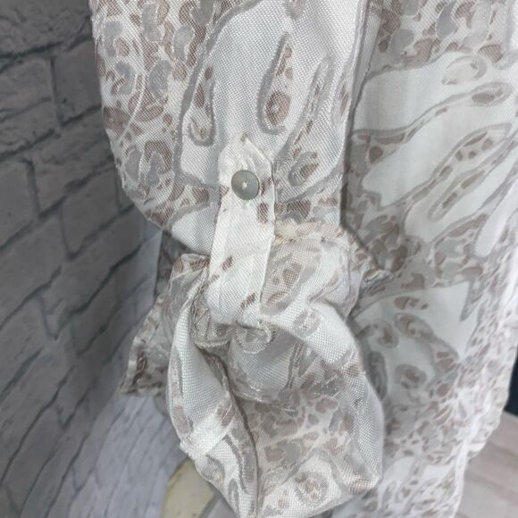 Alfred Dunner mock collar button up sheer/solid jacket sz 8 women - Picture 8 of 14